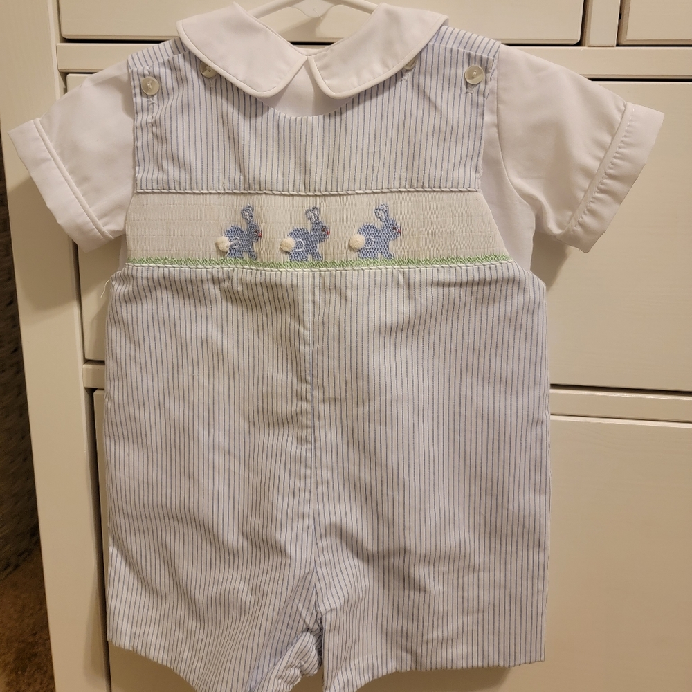 Easter baby boy smocked, 12 month, shirt 18 month